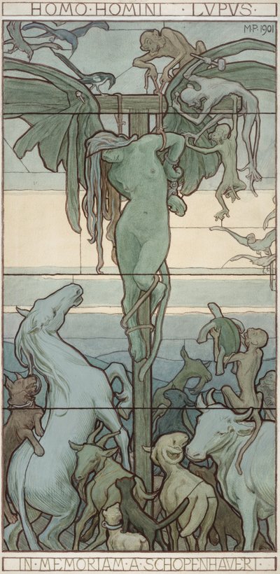 Homo homini lupus, 1901 by Max Pirner